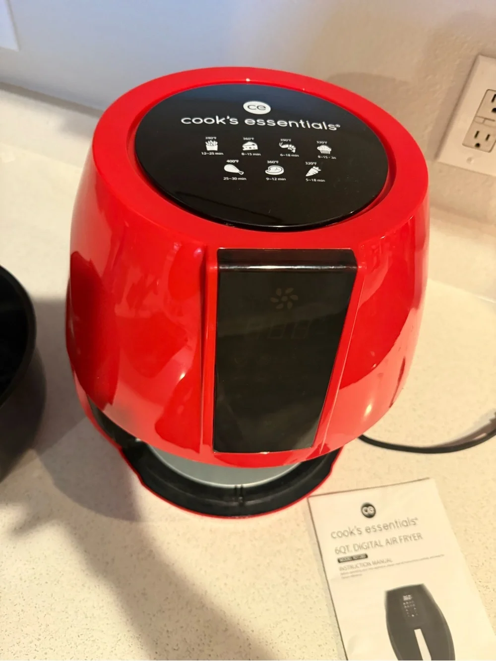Red Digital Air Fryer with Touch Controls